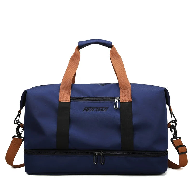 Gym & Travel Duffel Bag – Shoe Pocket & Wet/Dry Separation