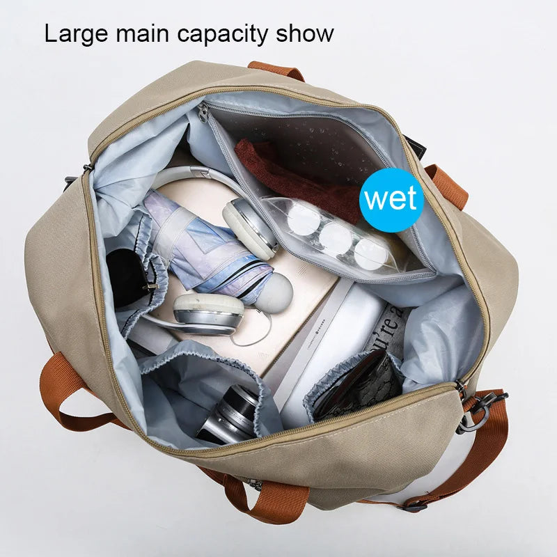 Gym & Travel Duffel Bag – Shoe Pocket & Wet/Dry Separation