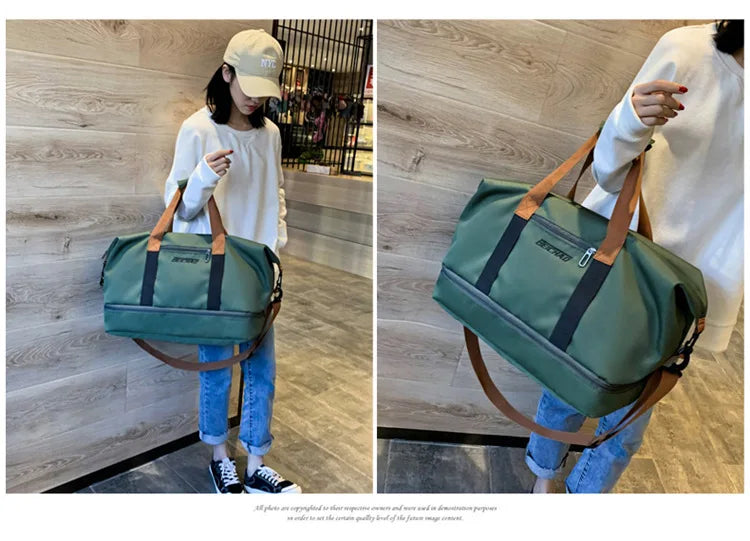 Gym & Travel Duffel Bag – Shoe Pocket & Wet/Dry Separation
