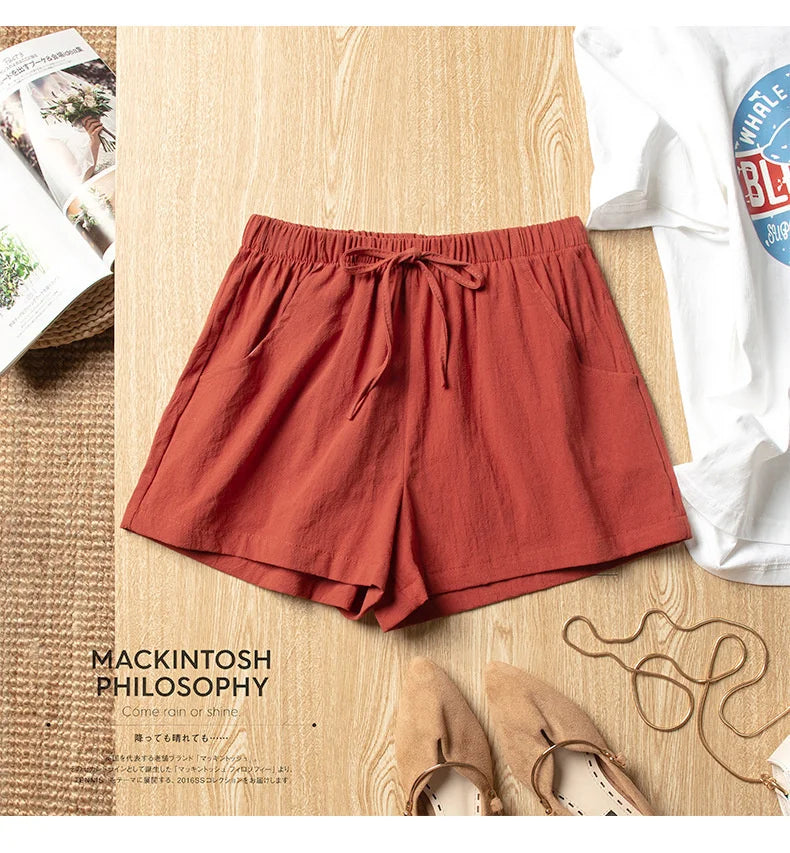 Soft & Stylish Women’s Shorts – Mid-Waist Prairie Chic for Everyday Wear