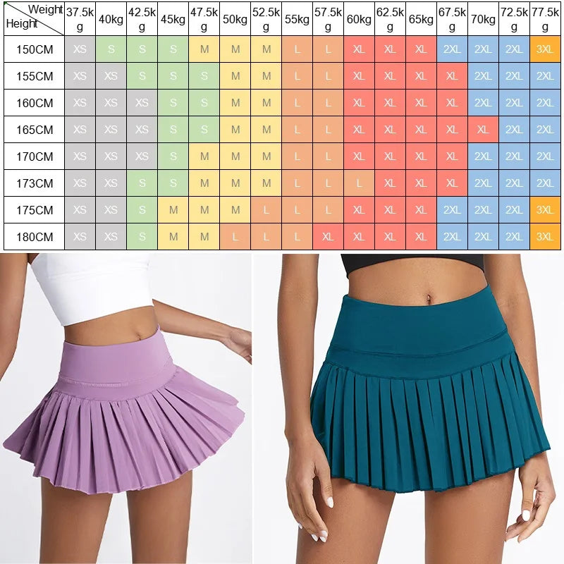 High-Waist Pleated Tennis Skirt with Shorts