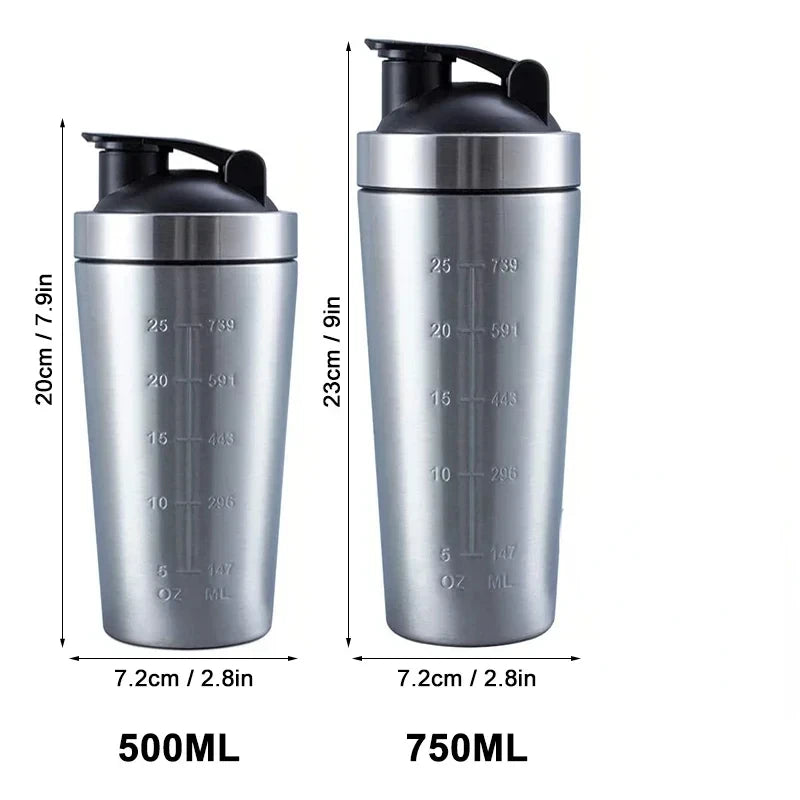 Stainless Steel Protein Shaker 500ML/750ML