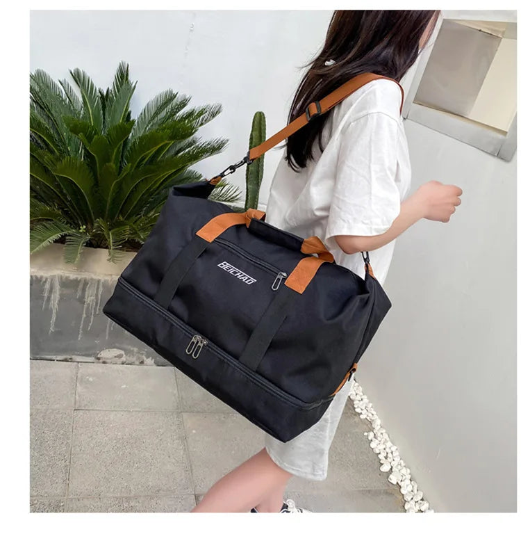 Gym & Travel Duffel Bag – Shoe Pocket & Wet/Dry Separation