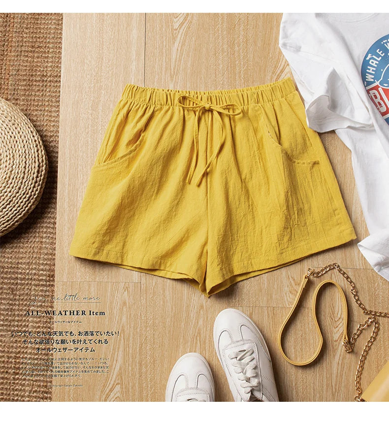 Soft & Stylish Women’s Shorts – Mid-Waist Prairie Chic for Everyday Wear