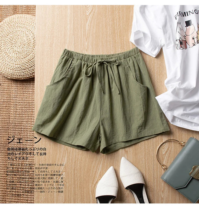 Soft & Stylish Women’s Shorts – Mid-Waist Prairie Chic for Everyday Wear