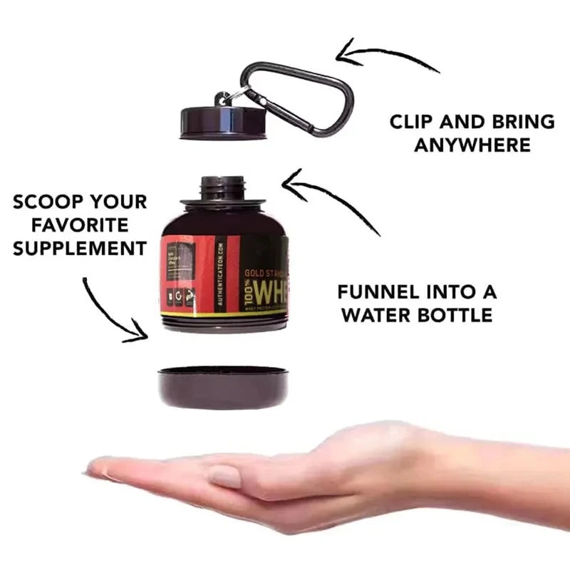 Portable Protein Powder Whey Bottle with Keychain