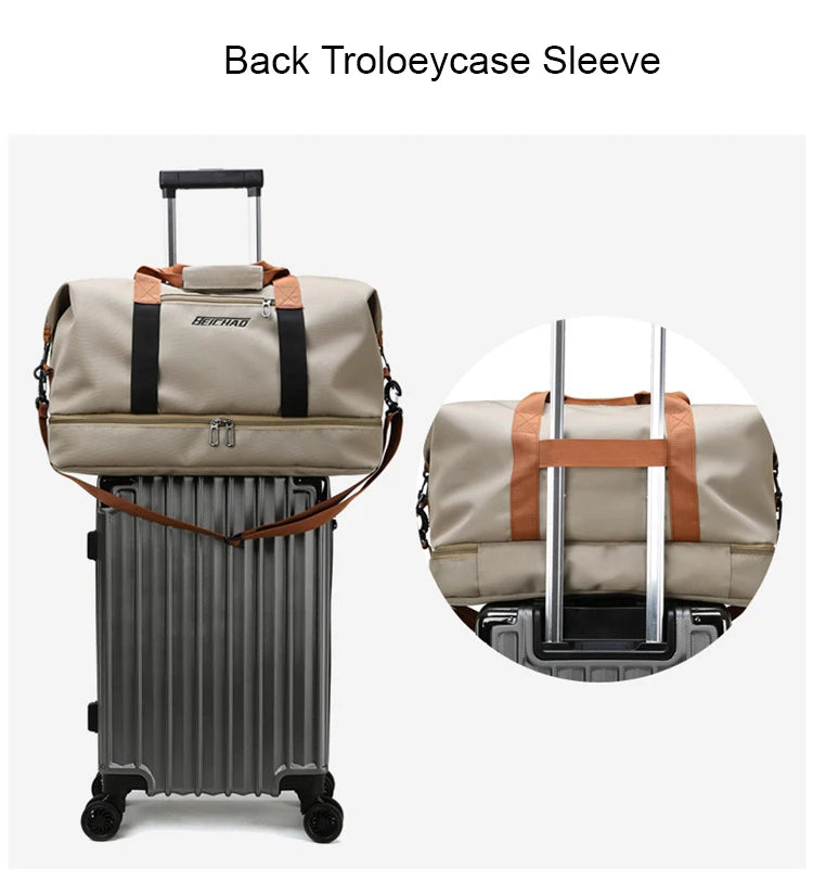Gym & Travel Duffel Bag – Shoe Pocket & Wet/Dry Separation
