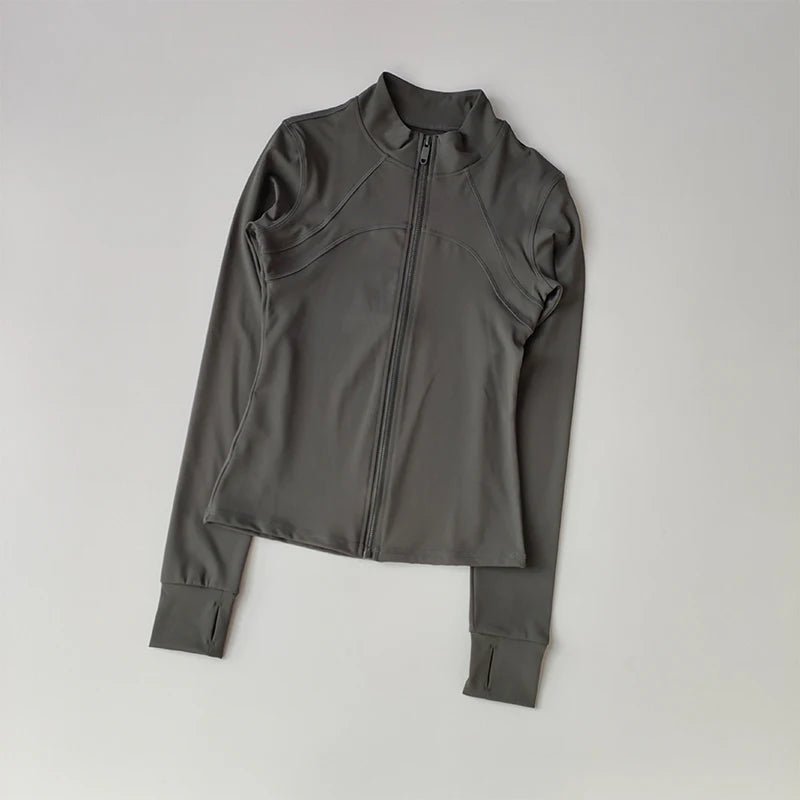 Long Sleeve Sports Jacket with Standing Collar