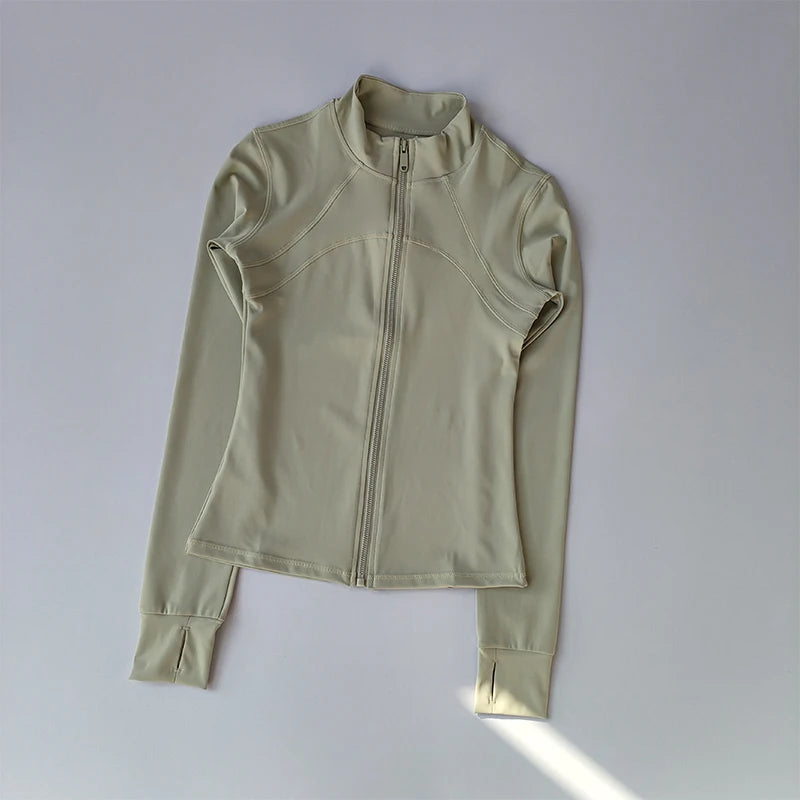 Long Sleeve Sports Jacket with Standing Collar