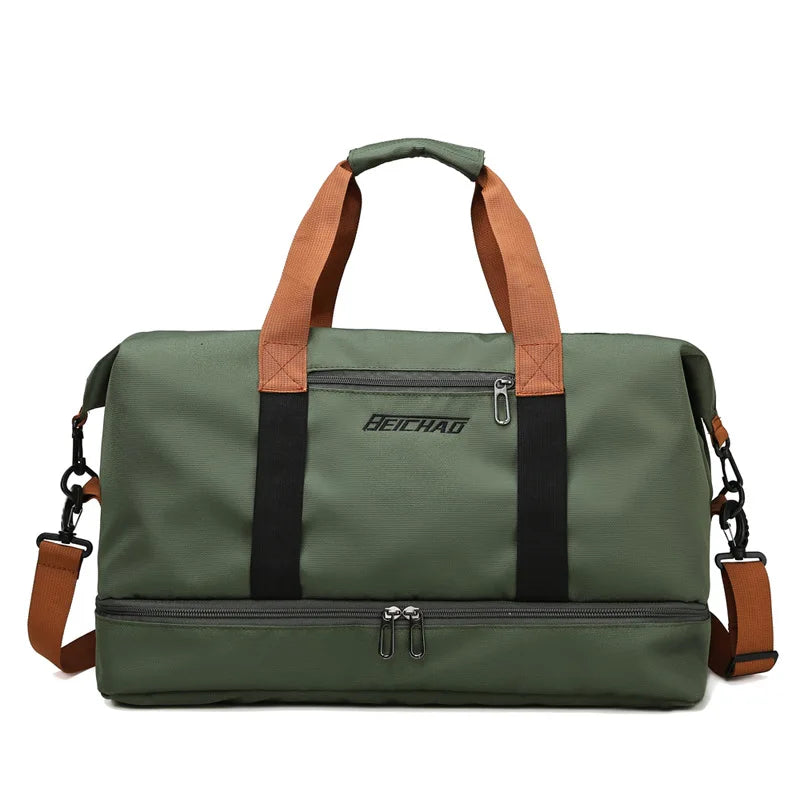 Gym & Travel Duffel Bag – Shoe Pocket & Wet/Dry Separation