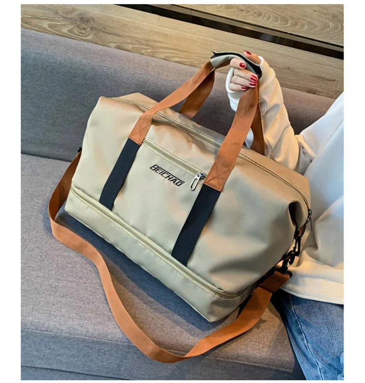 Gym & Travel Duffel Bag – Shoe Pocket & Wet/Dry Separation
