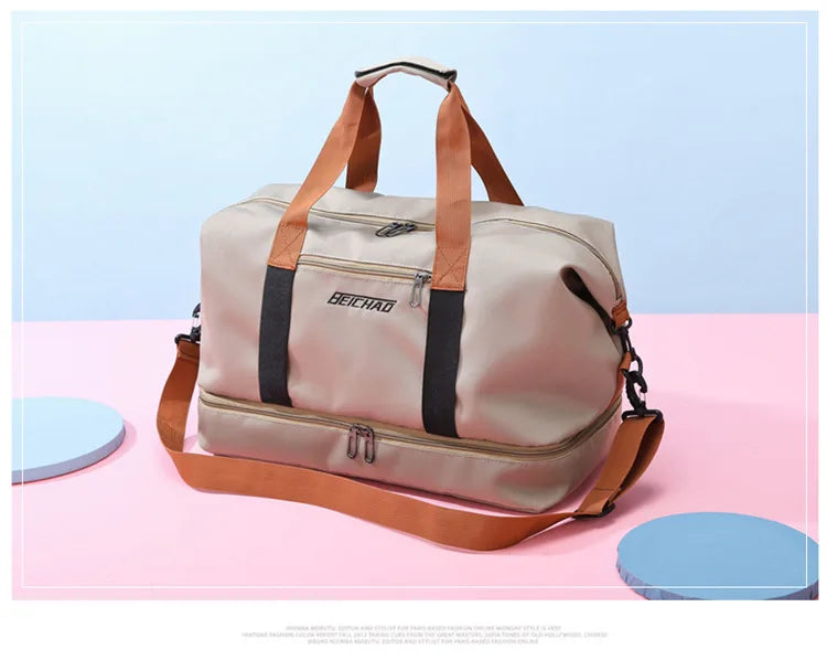 Gym & Travel Duffel Bag – Shoe Pocket & Wet/Dry Separation