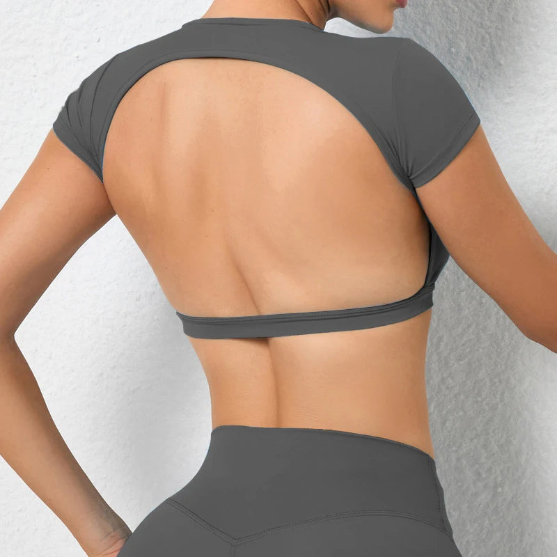 Backless Breathable Sports Crop Top