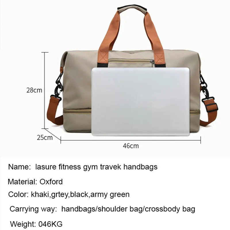 Gym & Travel Duffel Bag – Shoe Pocket & Wet/Dry Separation
