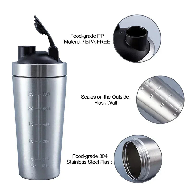 Stainless Steel Protein Shaker 500ML/750ML