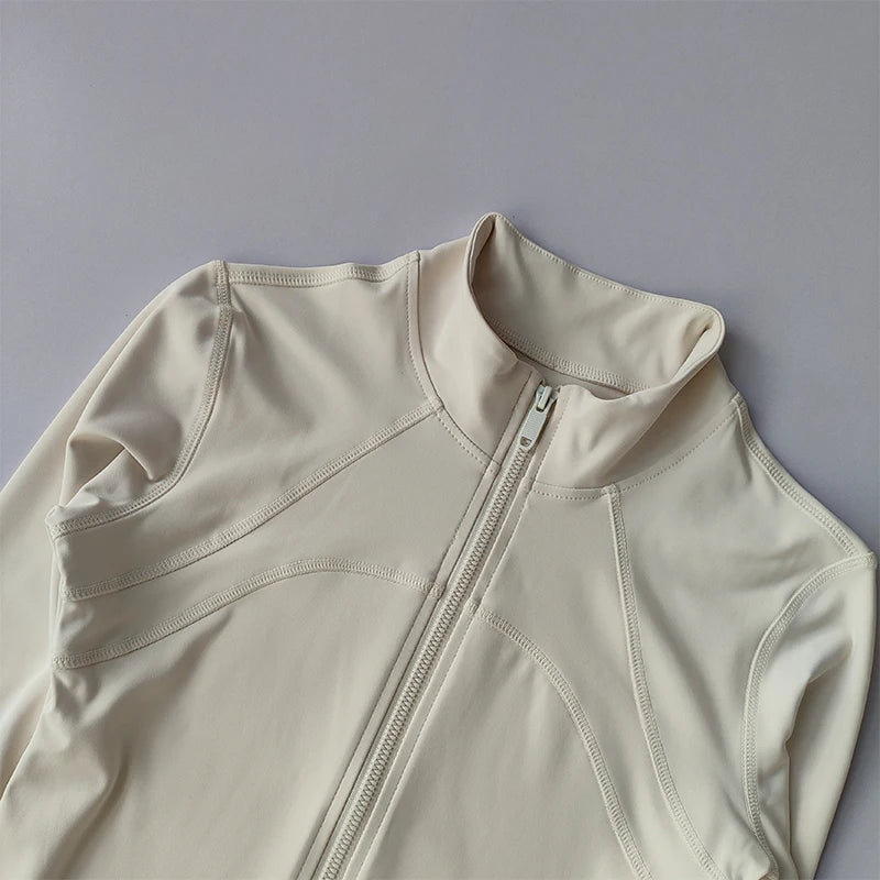 Long Sleeve Sports Jacket with Standing Collar