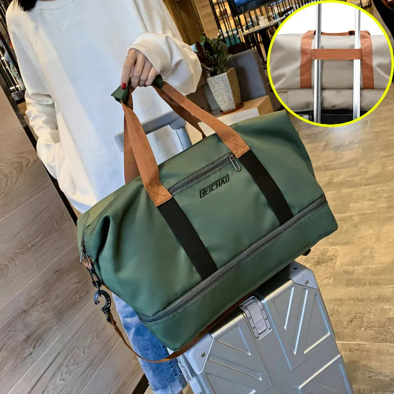 Gym & Travel Duffel Bag – Shoe Pocket & Wet/Dry Separation